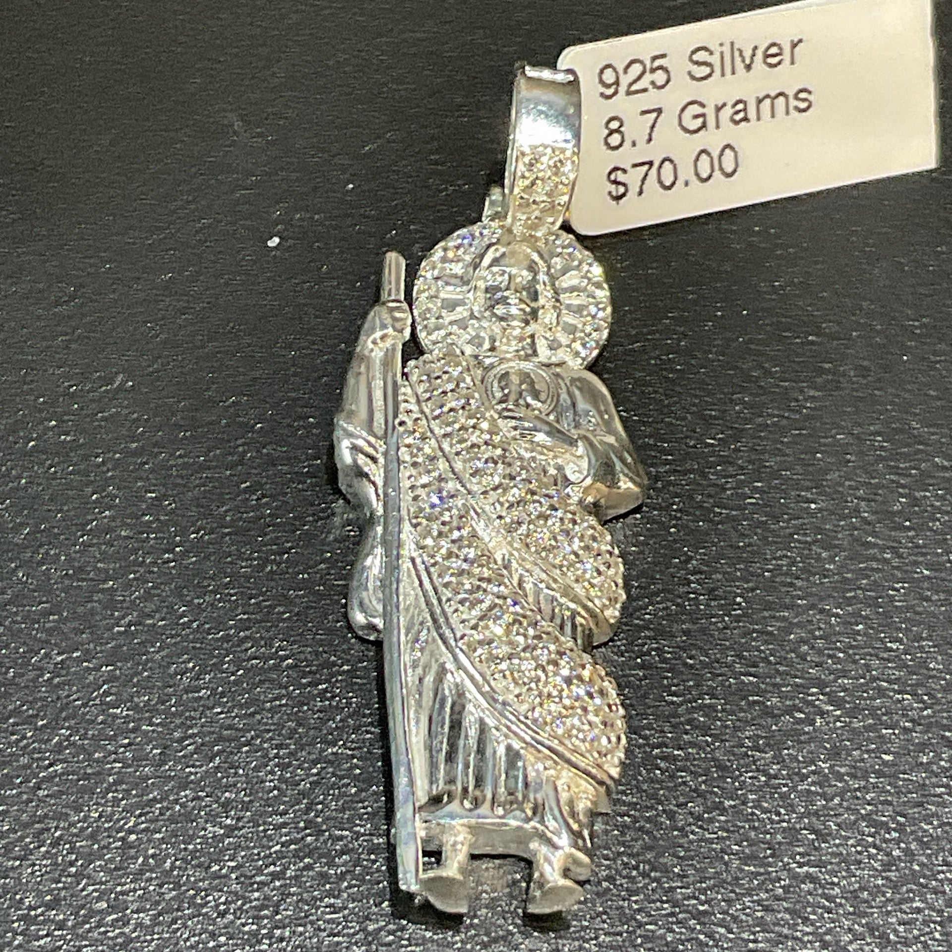 925 Silver CZ St. Jude Pendant