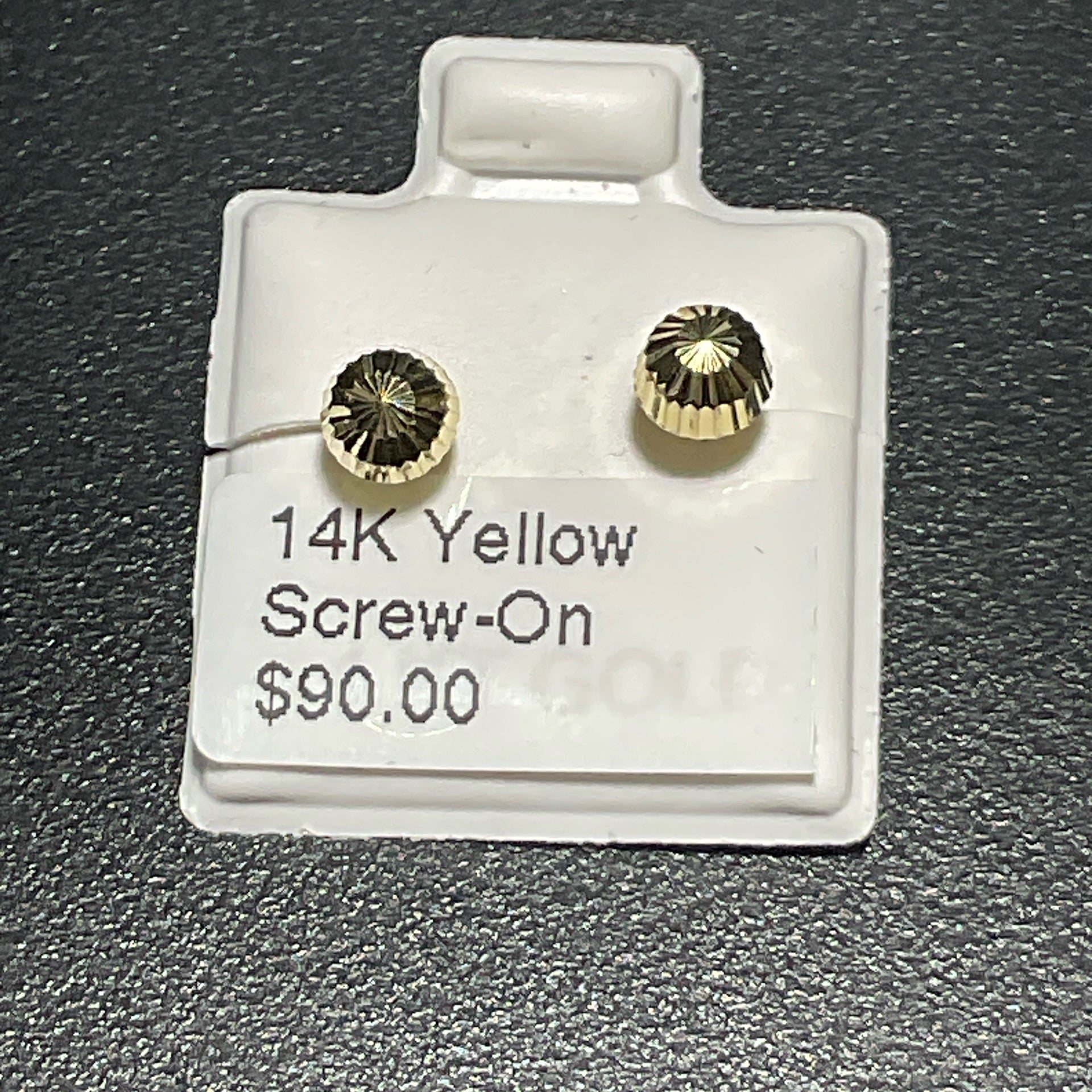 14K Yellow Screw-On Earrings