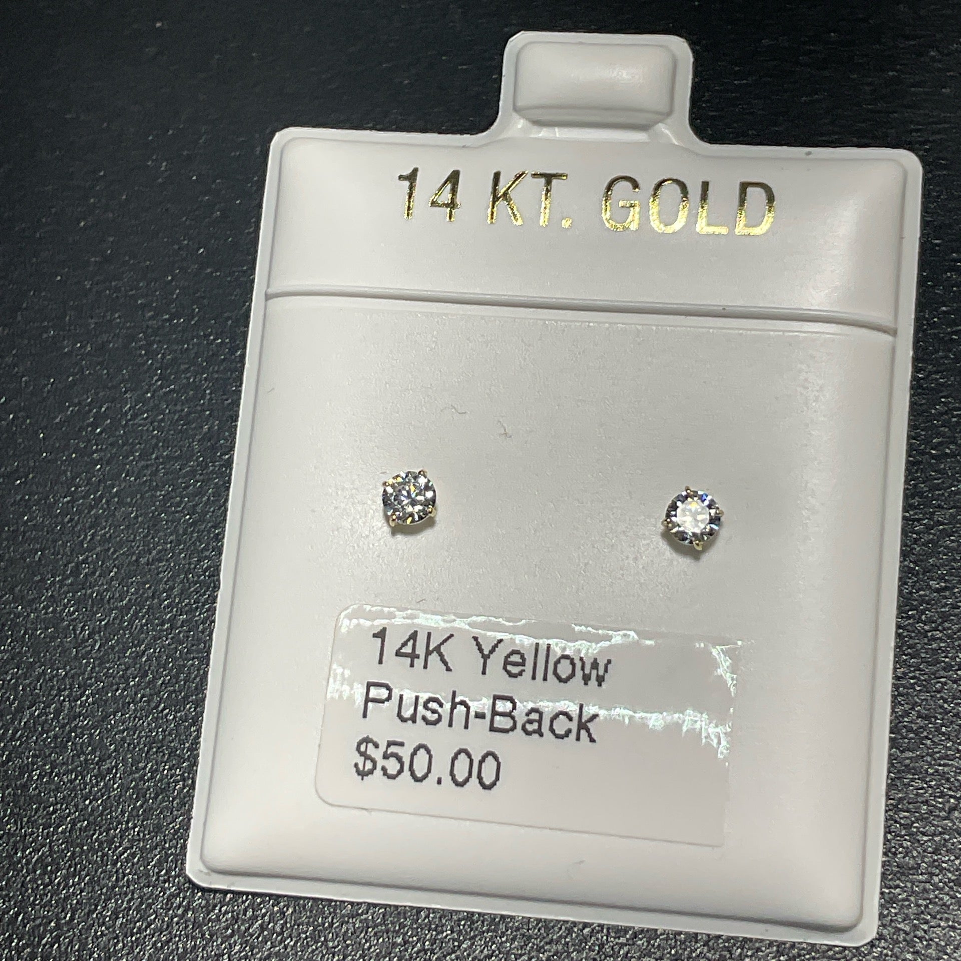 14K Yellow Push-Back Earrings