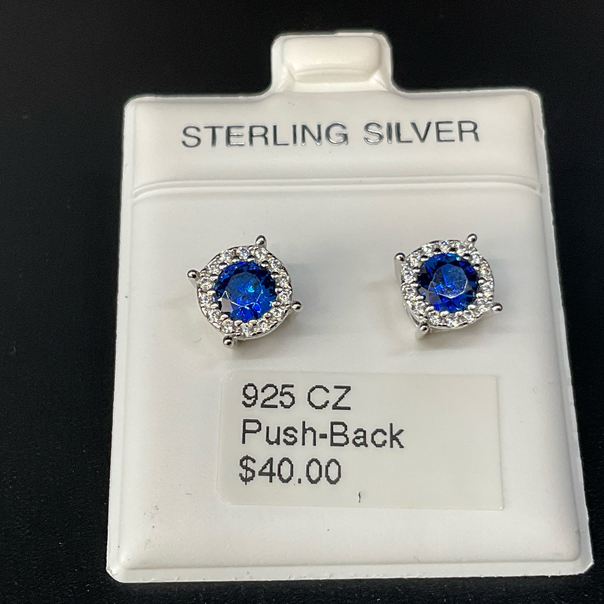 925 CZ Push-Back Earrings