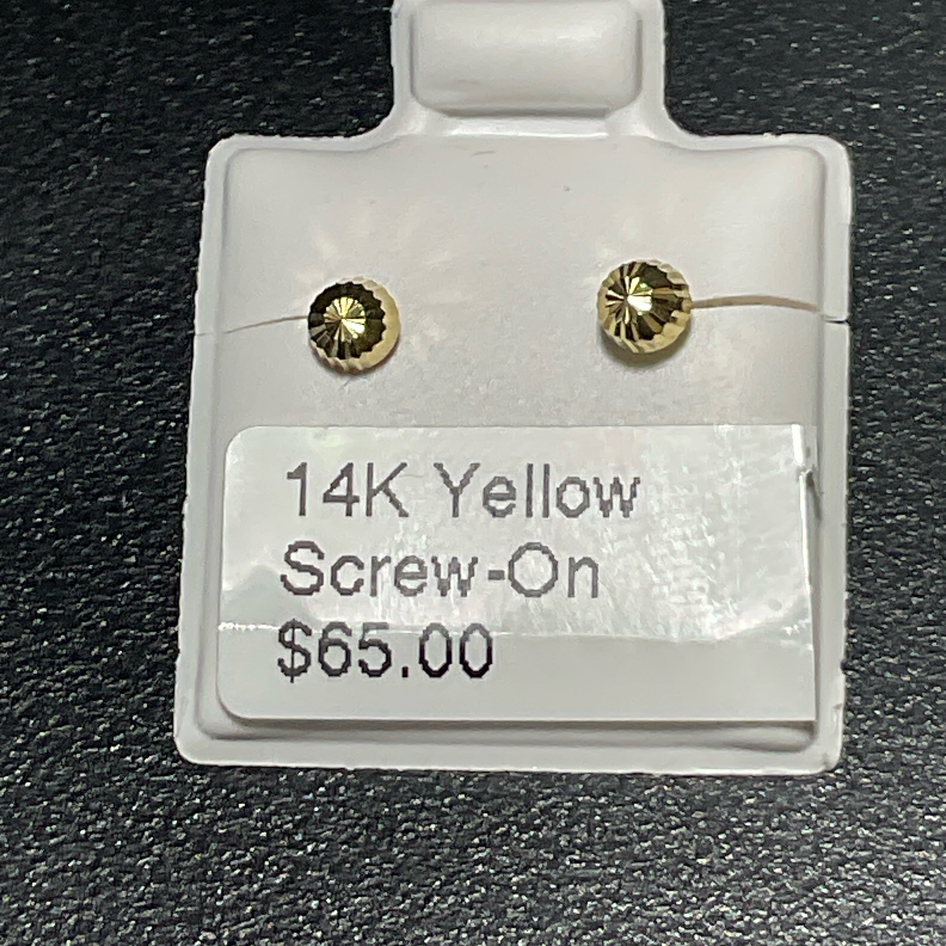 14K Yellow Screw-On Earrings