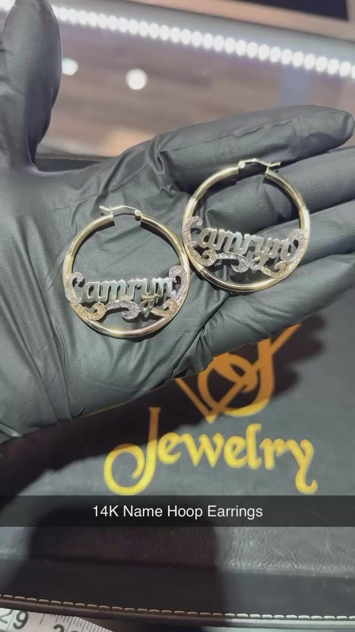 Custom Name Hoop Earrings