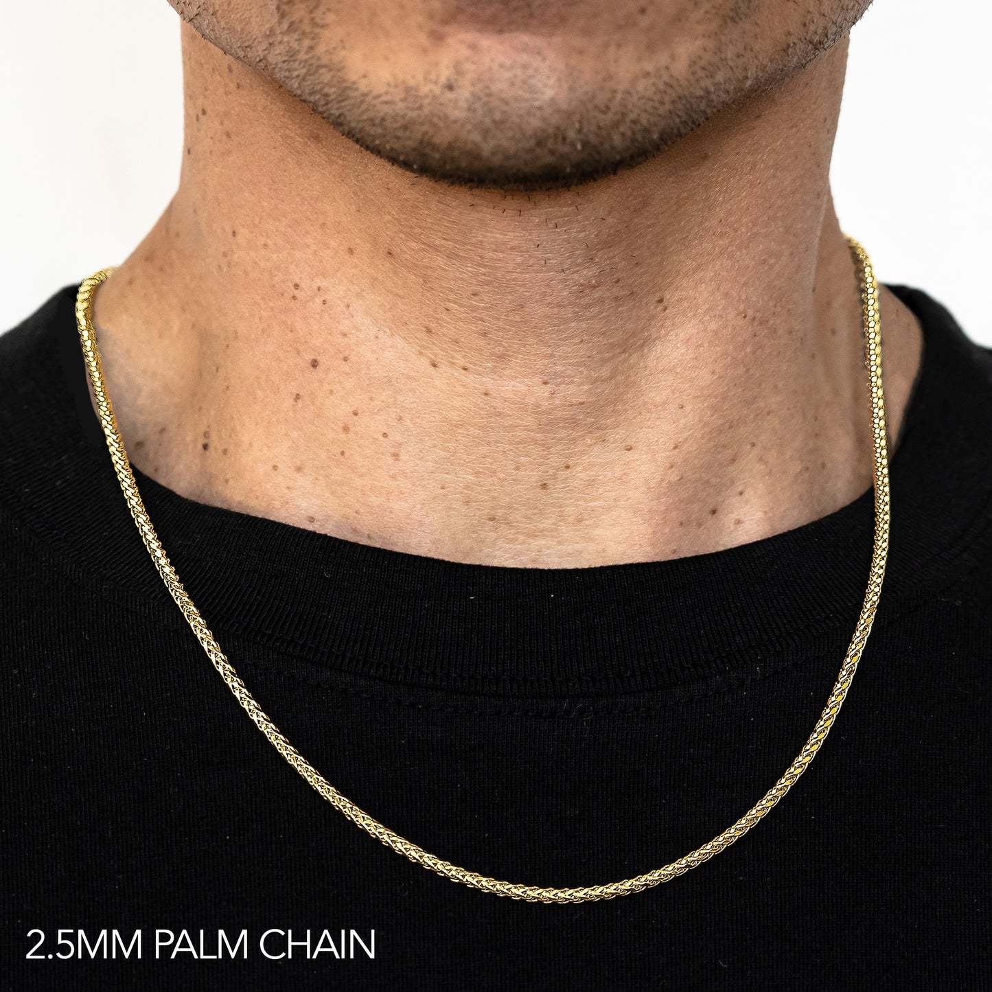 10K 2.5MM YELLOW GOLD PALM 28" CHAIN NECKLACE