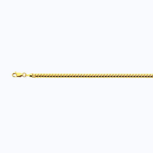 10K 4MM YELLOW GOLD SOLID MIAMI CUBAN 20" CHAIN NECKLACE