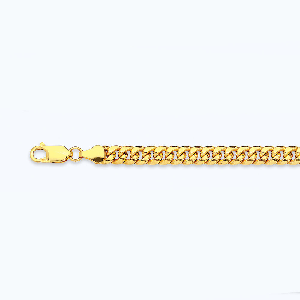 14K 4.5MM YELLOW GOLD HOLLOW MIAMI CUBAN 24" CHAIN NECKLACE