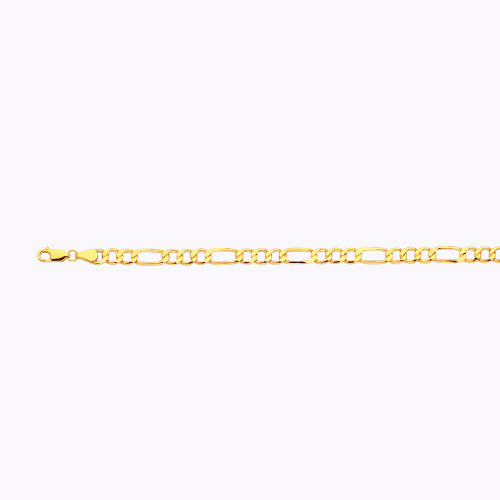 14K 5MM YELLOW GOLD HOLLOW FIGARO 28"" CHAIN NECKLACE
