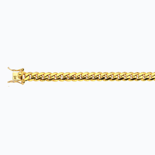 14K 8MM YELLOW GOLD SOLID MIAMI CUBAN 16" CHAIN NECKLACE