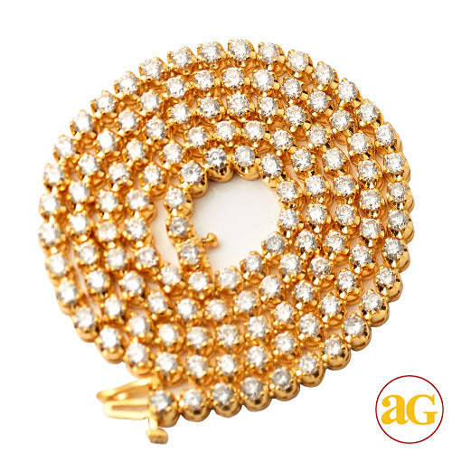 14KY 16.22CTW DIAMOND ROUND SETTING 4-PRONG TENNIS
