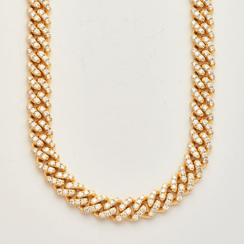 10KY 27.11CTW DIAMOND MIAMI CUBAN NECKLACE