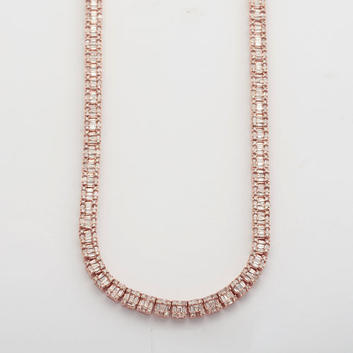 14KR 10.65CTW BAGUETTE DIAMOND SQUARE CLUSTER
